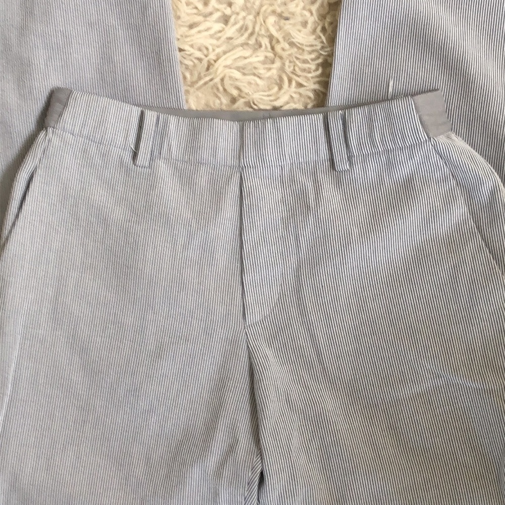 Uniqlo | thin striped straight pants with elastic waist - Picture 6 of 14
